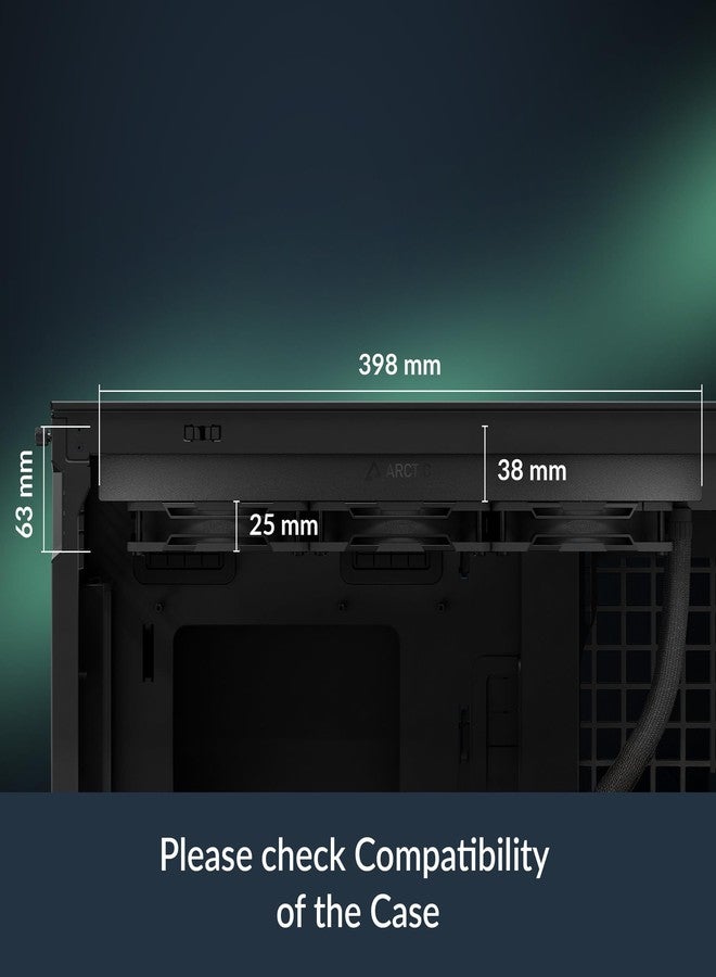 ARCTIC Liquid Freezer III Pro 360 - AIO CPU Cooler, 3 x 120 mm Water Cooling, 38 mm Radiator, PWM Pump, VRM Fan, AMD AM5/AM4, Intel LGA1851/1700 Contact Frame - Black - Image 2